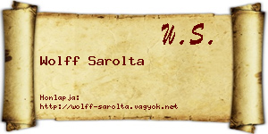 Wolff Sarolta névjegykártya