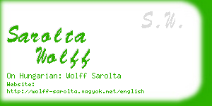 sarolta wolff business card